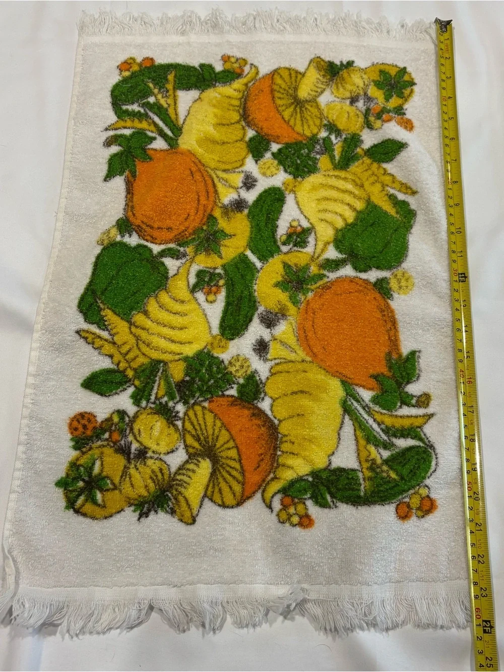 Vtg 70's Mushroom Cannon Kitchen Hand Towel Dish USA Cotton Terry Cloth MCM